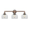 Bell Bath Vanity Light shown in the Antique Copper finish with a Clear shade