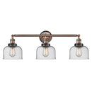 Bell Bath Vanity Light shown in the Antique Copper finish with a Seedy shade