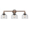 Bell Bath Vanity Light shown in the Antique Copper finish with a Seedy shade
