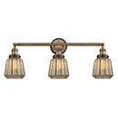Chatham Bath Vanity Light shown in the Brushed Brass finish with a Mercury shade