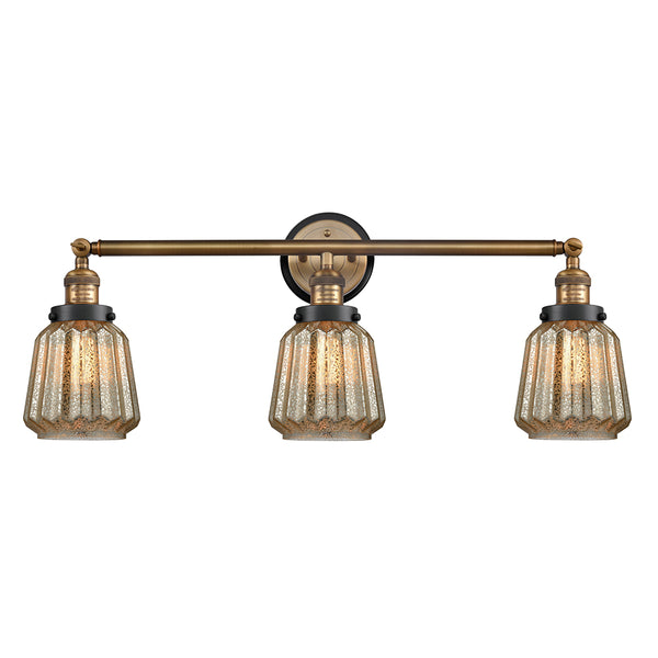 Chatham Bath Vanity Light shown in the Brushed Brass finish with a Mercury shade