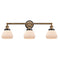 Fulton Bath Vanity Light shown in the Brushed Brass finish with a Matte White shade