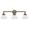 Fulton Bath Vanity Light shown in the Brushed Brass finish with a Clear shade