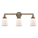 Canton Bath Vanity Light shown in the Brushed Brass finish with a Matte White shade