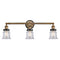 Canton Bath Vanity Light shown in the Brushed Brass finish with a Clear shade