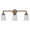 Canton Bath Vanity Light shown in the Brushed Brass finish with a Clear shade