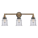Canton Bath Vanity Light shown in the Brushed Brass finish with a Seedy shade