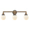 Beacon Bath Vanity Light shown in the Brushed Brass finish with a Matte White shade
