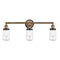 Dover Bath Vanity Light shown in the Brushed Brass finish with a Clear shade