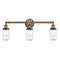 Dover Bath Vanity Light shown in the Brushed Brass finish with a Seedy shade