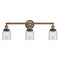 Bell Bath Vanity Light shown in the Brushed Brass finish with a Clear shade