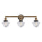 Oxford Bath Vanity Light shown in the Brushed Brass finish with a Clear shade