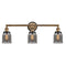 Bell Bath Vanity Light shown in the Brushed Brass finish with a Plated Smoke shade