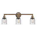 Bell Bath Vanity Light shown in the Brushed Brass finish with a Seedy shade