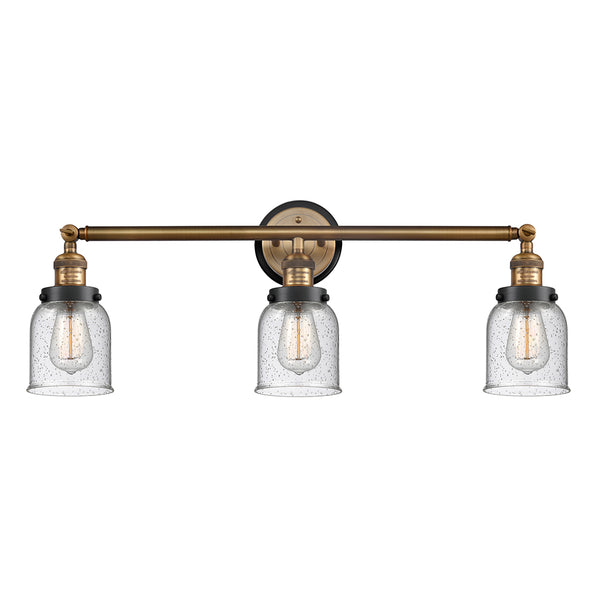 Bell Bath Vanity Light shown in the Brushed Brass finish with a Seedy shade