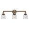 Bell Bath Vanity Light shown in the Brushed Brass finish with a Seedy shade