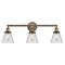 Cone Bath Vanity Light shown in the Brushed Brass finish with a Clear shade
