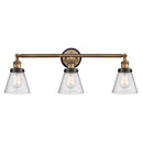 Cone Bath Vanity Light shown in the Brushed Brass finish with a Seedy shade