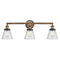 Cone Bath Vanity Light shown in the Brushed Brass finish with a Seedy shade
