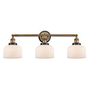 Bell Bath Vanity Light shown in the Brushed Brass finish with a Matte White shade