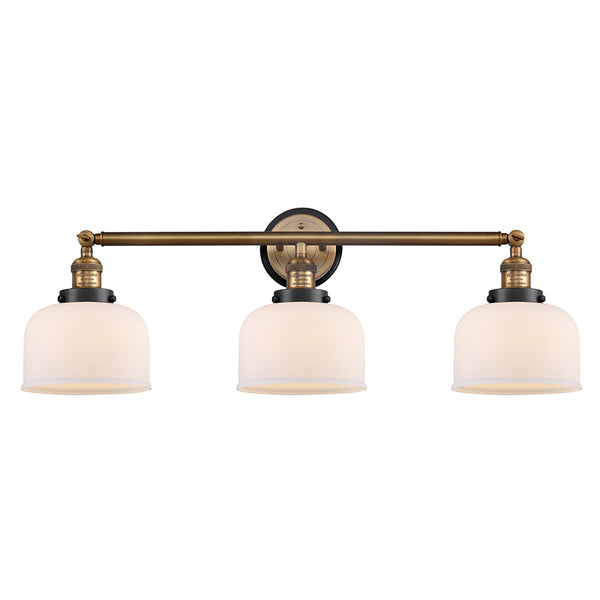 Bell Bath Vanity Light shown in the Brushed Brass finish with a Matte White shade