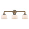 Bell Bath Vanity Light shown in the Brushed Brass finish with a Matte White shade