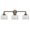 Bell Bath Vanity Light shown in the Brushed Brass finish with a Clear shade