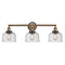 Bell Bath Vanity Light shown in the Brushed Brass finish with a Seedy shade