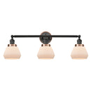 Fulton Bath Vanity Light shown in the Matte Black finish with a Matte White shade