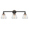 Fulton Bath Vanity Light shown in the Matte Black finish with a Clear shade