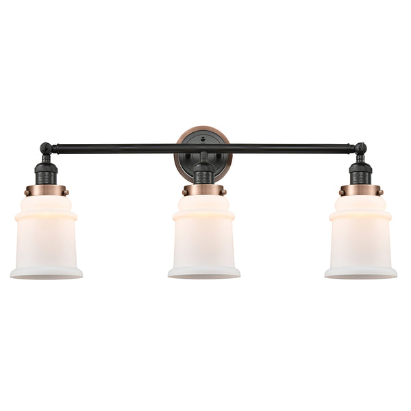 Canton Bath Vanity Light shown in the Matte Black finish with a Matte White shade