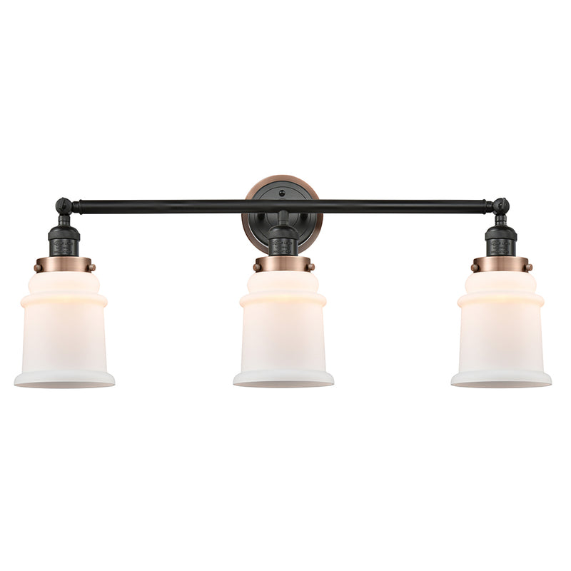 Canton Bath Vanity Light shown in the Matte Black finish with a Matte White shade