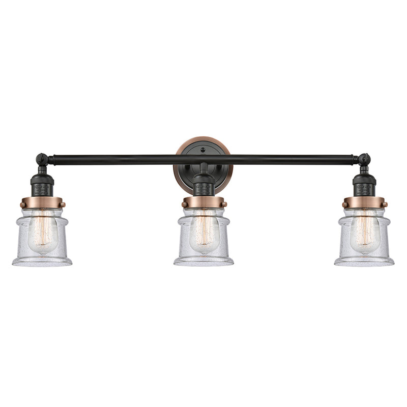 Canton Bath Vanity Light shown in the Matte Black finish with a Seedy shade