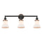 Bellmont Bath Vanity Light shown in the Matte Black finish with a Matte White shade