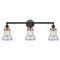Bellmont Bath Vanity Light shown in the Matte Black finish with a Clear shade