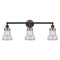 Bellmont Bath Vanity Light shown in the Matte Black finish with a Seedy shade