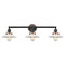 Halophane Bath Vanity Light shown in the Matte Black finish with a Matte White Halophane shade