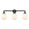 Beacon Bath Vanity Light shown in the Matte Black finish with a Matte White shade