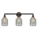 Stanton Bath Vanity Light shown in the Matte Black finish with a Clear Wire Mesh shade
