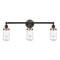Dover Bath Vanity Light shown in the Matte Black finish with a Clear shade
