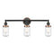 Dover Bath Vanity Light shown in the Matte Black finish with a Seedy shade