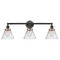 Cone Bath Vanity Light shown in the Matte Black finish with a Clear shade