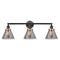 Cone Bath Vanity Light shown in the Matte Black finish with a Plated Smoke shade