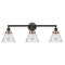 Cone Bath Vanity Light shown in the Matte Black finish with a Seedy shade