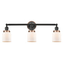 Bell Bath Vanity Light shown in the Matte Black finish with a Matte White shade