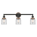 Bell Bath Vanity Light shown in the Matte Black finish with a Clear shade