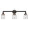 Bell Bath Vanity Light shown in the Matte Black finish with a Clear shade