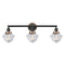 Oxford Bath Vanity Light shown in the Matte Black finish with a Clear shade