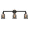 Bell Bath Vanity Light shown in the Matte Black finish with a Plated Smoke shade