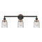 Bell Bath Vanity Light shown in the Matte Black finish with a Seedy shade